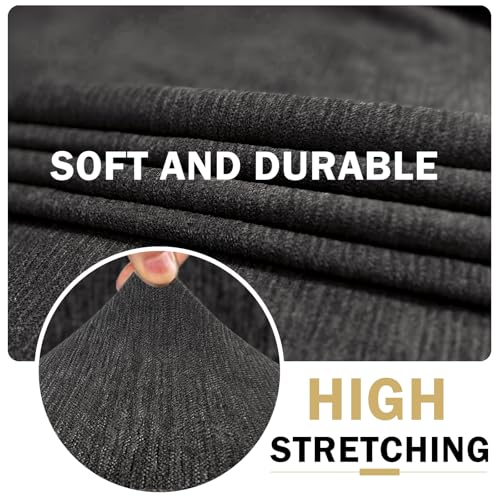 Waterproof RV Dinette Cushion Covers - Stretch Fabric Camper Seat Slipcover Replacement, Washable RV Couch Cover Designed for Camper Car Bench (Loveseat 2 Bench Cover, Dark Grey)
