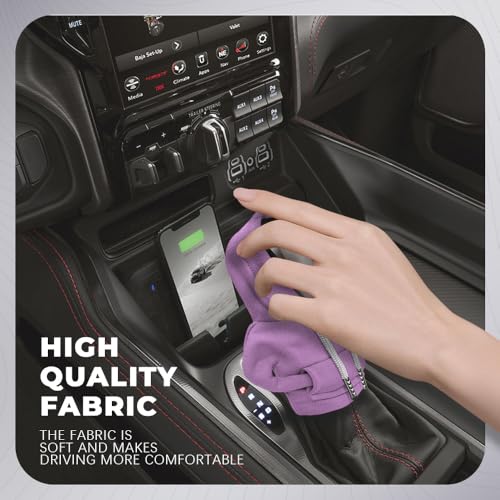 Gear Shift Hoodie, Gear Shift Cover, Fashionable Hoodie Automotive Gear Shift Knob Protector, Car Accessories Mini Sweater Gear Shift Knob Cover for Car Gear Shift Levers (Purple)