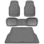 CAR PASS Heavy Duty Rubber Gray Car Floor Mats & Cargo Liners, Deep Dish All-Weather Trunk Mats Durable Anti-Slip 3D Rhombus Waterproof Trim to Fit Liner Universal Fit Auto,Sedan,SUV,Truck, Gray - color: gray with cargo liner