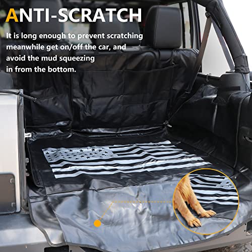 Pet Dog Cargo Liner Trunk Mat for 2007-2025 Jeep Wrangler JK JL 4 Door Unlimited Sahara Rubicon Rear Trunk Floor Mat Cargo Liner Dogs Seat Cover, All Weather Waterproof, America Flag - color: US Flag