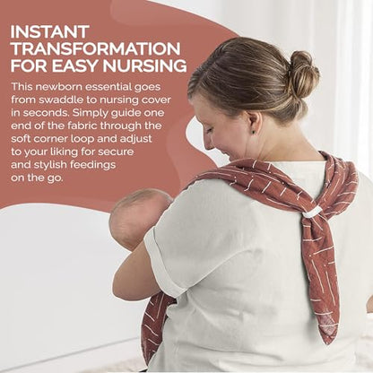 Itzy Ritzy Breastfeeding Boss Multi-Use Cover – A Nursing Cover, Swaddle, Car Seat Wrap, Tummy Time Mat & Burp Cloth All in One – Made of Soft Muslin Fabric & Measures 47” x 47” (Mudcloth) - color: Mudcloth