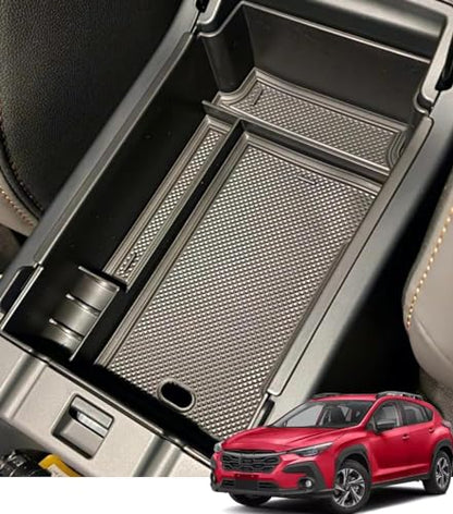 Compatible with Subaru Crosstrek Impreza 2024 2025 Center Console Armrest Storage Box ABS Tray Insert Organizer Glove Pallet Phone Holder - size: for Crosstrek Impreza 2024-2025