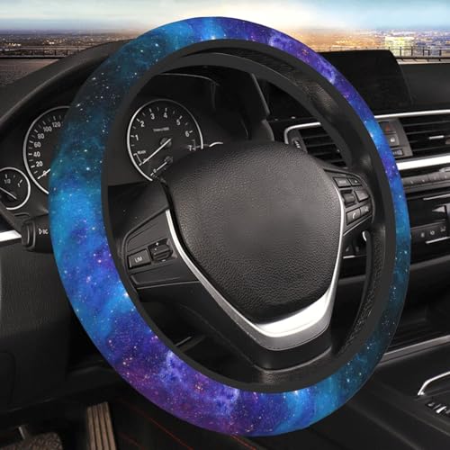 Abstract Blue Outer Space Galaxy Star Car Steering Wheel Cover,Non-Slip Elastic Neoprene-Sweat Car Accessories,Universal 15 Inch Fit Auto, Vans Trucks,Suvs, Truck - color: Galaxy