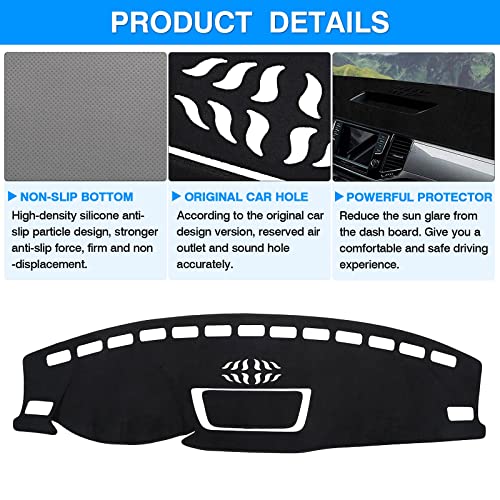 Autorder Dashboard Cover Mat for Volkswagen Atlas 2018-2023 VW Atlas Cross Sport Accessories Dash Cover Flannel Dash Mat Sunshade Glare UV Rays Protector - size: For Volkswagen Atlas 2018-2023