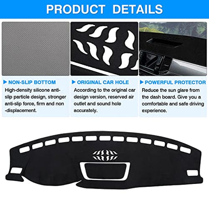 Autorder Dashboard Cover Mat for Volkswagen Atlas 2018-2023 VW Atlas Cross Sport Accessories Dash Cover Flannel Dash Mat Sunshade Glare UV Rays Protector - size: For Volkswagen Atlas 2018-2023