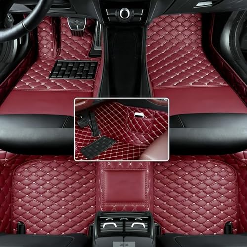 Custom Floor Mats for Audi A1, A3, A4, A5, A6, A7, A8,TT, TTS, Q2, Q3, Q5, Q7, Q8,RS3 RSQ8 S3 S4 S5 S6 S7 S8 e-tron, Q4 e-tron,All Weather Waterproof Luxury Leather (Light Brown) - color: Light Brown
