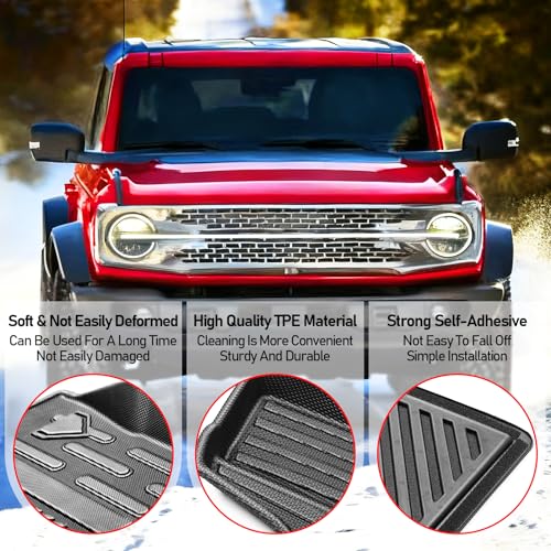 Seat Back Cover and Cargo Liner Protector Compatible for 4-Door Ford Bronco,All-Weather Cargo Mat for Bronco Accessories 2021 2022 2023 2024 2025(Trunk Mat+Backrest Mats+Lower Trunk Mat)