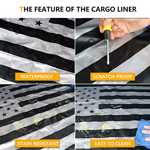 Pet Dog Cargo Liner Trunk Mat for 2007-2025 Jeep Wrangler JK JL 4 Door Unlimited Sahara Rubicon Rear Trunk Floor Mat Cargo Liner Dogs Seat Cover, All Weather Waterproof, America Flag - color: US Flag