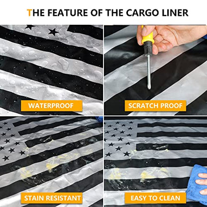 Pet Dog Cargo Liner Trunk Mat for 2007-2025 Jeep Wrangler JK JL 4 Door Unlimited Sahara Rubicon Rear Trunk Floor Mat Cargo Liner Dogs Seat Cover, All Weather Waterproof, America Flag - color: US Flag