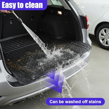Car Cargo Liner, All Weather Heavy Duty Trunk Liner, Anti-Slip Trimmable Floor Mat, Universal Automotive Trunk Protection Mat for Cars, SUVs, Trucks (Black)