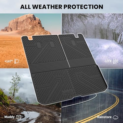 LASFIT Cargo Mat with Backrest Mat for Honda Pilot 2016-2022, Split & One-Piece Foldable Seating TPE Custom Fit Trunk Mat Cargo Liner with Seatback Mat Accessories, Black - style: 4）For Honda Pilot | 2016-2022 | Trunk Mat