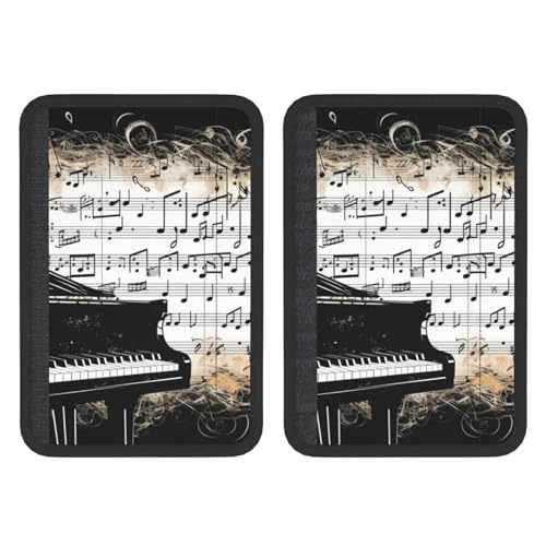 Seat Belt Cover Pads Vintage Music Notes Piano Car Seat Belt Covers for Women Men Adults Kids Soft Comfortable Auto Seatbelt Cushion Shoulder Strap Pad Handle Wraps, 1 Pair - color: Vintage Music Notes Piano