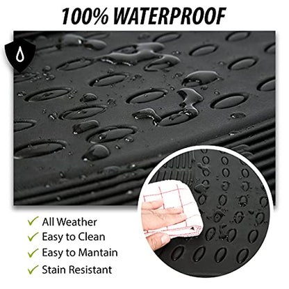 ZONETECH All Weather Rubber Car Interior Floor Mats 3-Piece Trimmable Waterproof Odorless Black Heavy Duty Universal Fit - size: 3-Piece Trimmable Floor Mats