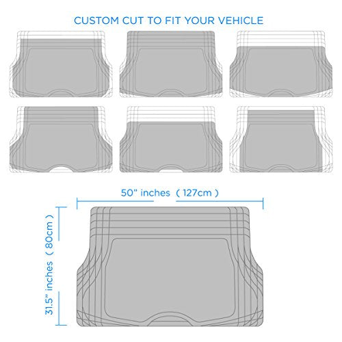 BDK Universal Fit Premium Cargo Car Trunk Mat/Liner - PVC (Gray) (31.5" x 50") - color: Gray
