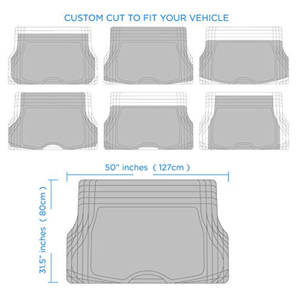 BDK Universal Fit Premium Cargo Car Trunk Mat/Liner - PVC (Gray) (31.5" x 50") - color: Gray
