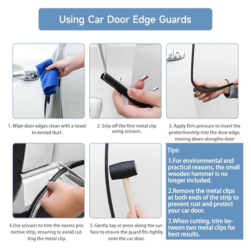 Winfort 16.5FT(5M) Universal Car Door Edge Protector Guards, No-Glue Required Rubber Seal U Shape Automotive Door Entry Guard, Suitable for Most Cars, SUVs and Trucks (Red)