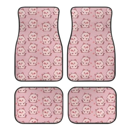 Anime Pig Love Pink Automotive Floor Mats Front and Rear Car Mat Carpet Set 4 Pcs Fit for SUV,Vans,sedans,Trucks - color: Anime Pig Love Pink