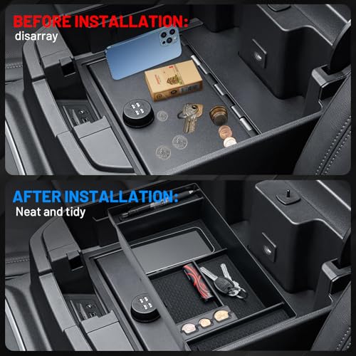Center Console Organizer Compatible with Chevy Silverado 1500 2019-2022, Compatible with GMC Sierra 1500, 2020-2023 Silverado Sierra 2500HD 3500HD Insert Tray Pallet Storage Accessories
