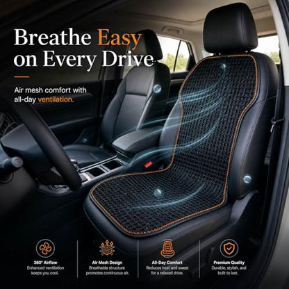 Summer 3D Air Big Mesh Car Seat Cushion Pad,Universal Fit Cooling Breathable and Vent Mesh Car Seat Cushions Cover for Truck SUV Pikup Sedan Accessories 1PCS (Black) - color: Black