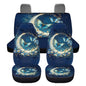 Moon Butterfly Car Seat Cover Set for 4 Pcs Women Cute Stretchy Split Bench Seat Covers Butterflies Car Interior Accessories Set Universal Vehicle Bucket Seat Pad Full Set - color: Butterfly and Moon