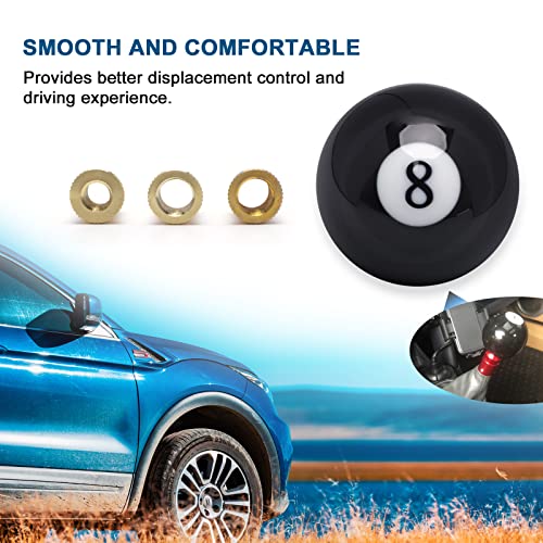Shift Knob Manual Gear Round 8 Ball Shift Knob Universal 4 5 6 Speed with 3 Adapter Acrylic Gear, Fit for Manual Car (Black 8) - color: 8 Speed(Black)