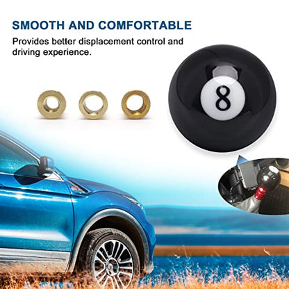Shift Knob Manual Gear Round 8 Ball Shift Knob Universal 4 5 6 Speed with 3 Adapter Acrylic Gear, Fit for Manual Car (Black 8) - color: 8 Speed(Black)