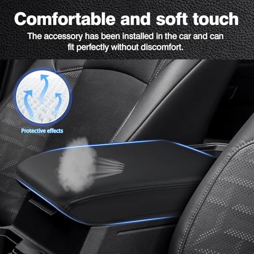 Autorder Center Console Cover for 2024 2025 2026 Toyota Tacoma Accessories Armrest Cover Anti-Scratch Middle Console Pad Leather Armrest Protector - size: 24-26 Tacoma Armrest Cover