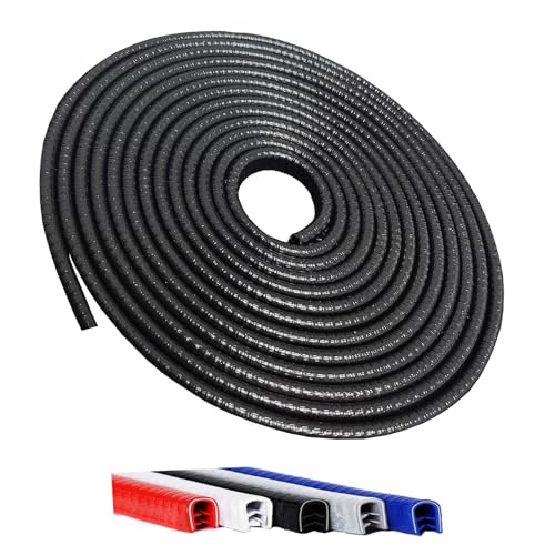 Winfort 16.5FT(5M) Universal Car Door Edge Protector Guards, No-Glue Required Rubber Seal U Shape Automotive Door Entry Guard, Suitable for Most Cars, SUVs and Trucks (Black)