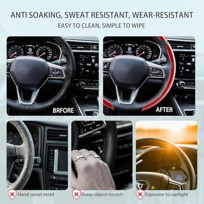 Steering Wheel Covers, 3PCs Leather Anti-Skid Clip on Car Steering Wheel Cover Protector Universal for Most Car Wheel, Beige - color: Beige