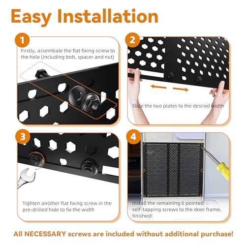 RV Screen Door Protector Adjusts from 21.5"- 35", RV Entry Screen Door Grille Adjustable Screen Defender for RV Door Camper Screen Door Protector for Dogs Kids