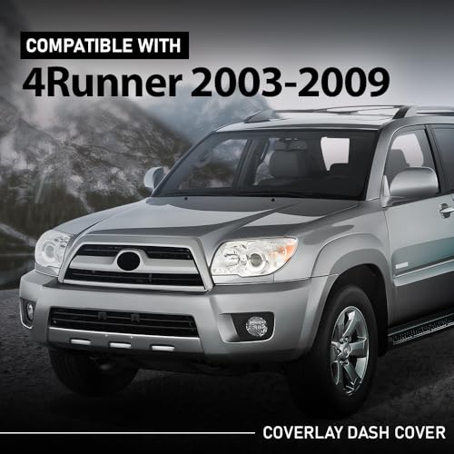 G-PLUS TPE Dash Cover Bezel Compatible with Toyota 4Runner 2003 2004 2005 2006 2007 2008 2009 11308SBLK Dashboard - size: 2003-2009 Toyota 4Runner | Black