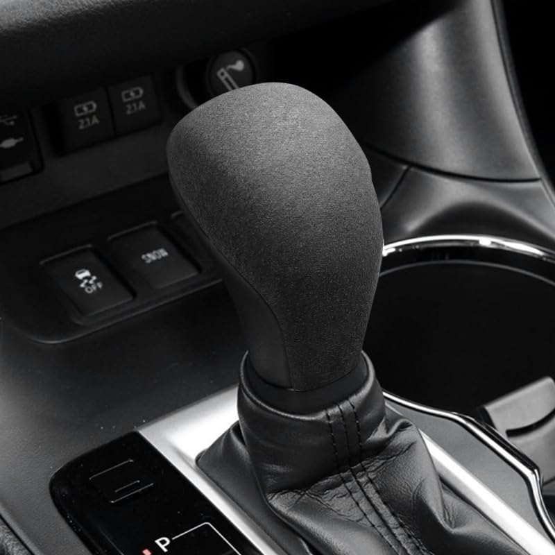 for Toyota Highlander Land Cruiser Prado Car Gear Shift Knob Cover Suede Protective Decoration Vehicle Auto Modified Accessories (Lacquered)