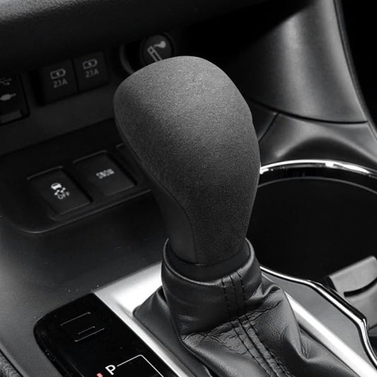 for Toyota Highlander Land Cruiser Prado Car Gear Shift Knob Cover Suede Protective Decoration Vehicle Auto Modified Accessories (Lacquered)
