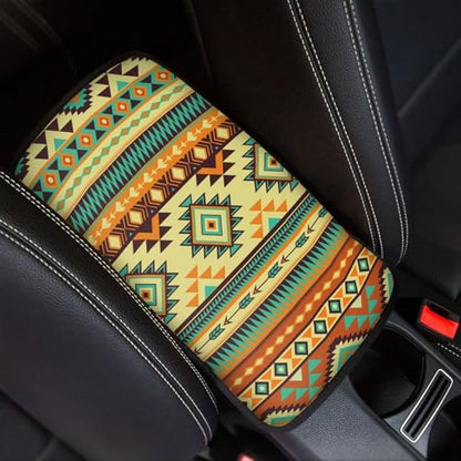 UNICEU Tribal Aztec Car Armrest Cover Universal Auto Center Console Pad Fit for Most Cars SUV Truck Sedan - color: Tribals