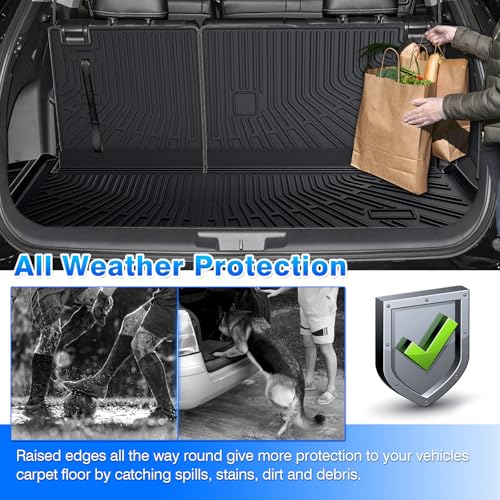 Cartist Floor Mats for Toyota Highlander 2020-2026 7 Seat (Both Hybrid and Gas, Not Grand), All Weather Cargo Liner with Backrest Mat and Door Sill Guards for Highlander Accessories, Heavy Duty - size: 1)Toyota Highlander 7 Seat 20+ Full Set