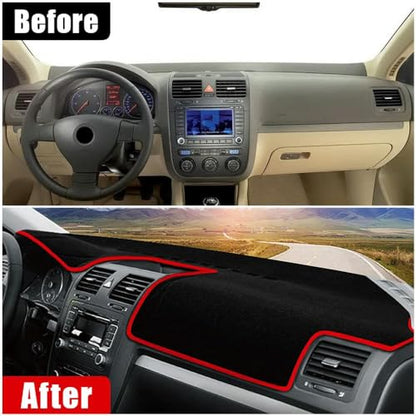 Car Dashboard Cover Anti-Scratch Dash Cover Interior Dash Covers - for VW for Jetta 5 A5 MK5 2006 2007 2008 2009 2010, A Red Side