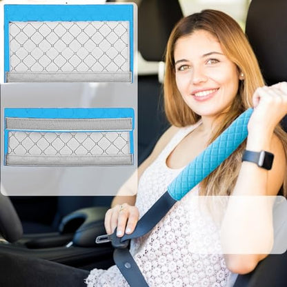 5 Pack Soft Comfort Car Seatbelt Cover Protector Pads Strap for Protecting Neck and Shoulder (Blue) - color: Blue