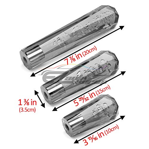 EZAUTO WRAP Shift Knob Stick Crystal Transparent Bubble Gray Throw Gear Shifter 20cm - color: Gray, size: 20cm