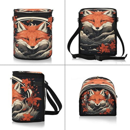 MNSRUU Car Trash Can with Lid, Fox and Flowers Car Trash Bag Hanging Organizers and Storage for Front Back Seat, Leak-Proof Trash Bin - color: Fox I 3299