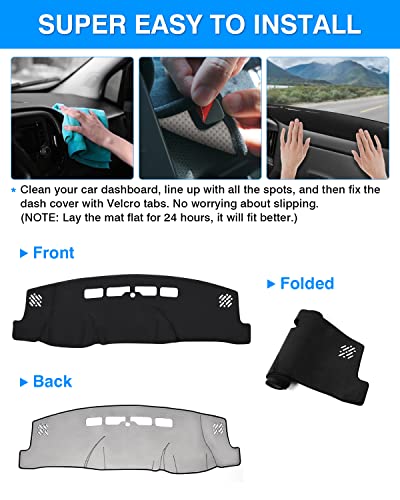 Autorder Dashboard Cover Mat for 2014-2018 Chevy Chevrolet Silverado/GMC Sierra 1500, 2015-2019 Silverado/GMC Sierra 2500HD 3500HD Accessories Dash Cover Flannel Sunshade Glare UV Rays Protector - size: 2014-2018 Silverado