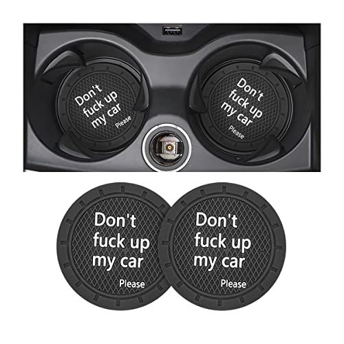 Cup Holder Coasters, 2.75 Inch Non-Slip PVC Insert Coaster, Anti-Scratch Auto Cup Mats for Women Men, Vehicle Interior Accessories Universal for Car, SUV, Truck (D Black/2PCS), 2 Pack - color: D Black/2PCS