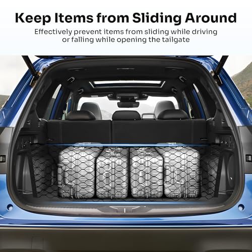 Canvcle Trunk Cargo Net for 2019-2024 Forester Accessories Envelope Style Mesh Trunk Net Organizer and Storage Stretchable Adjustable Elastic Nylon Rear Cargo Netting with Hooks - style: for Forester