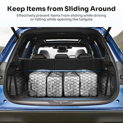 Canvcle Trunk Cargo Net for 2019-2024 Forester Accessories Envelope Style Mesh Trunk Net Organizer and Storage Stretchable Adjustable Elastic Nylon Rear Cargo Netting with Hooks - style: for Forester