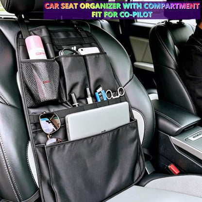 Car Seat Back Organizer, Car Back Seat Storage with Multiple Pockets, Car Seat Hanging Pocket,Front Seat Organizer Headrest Bag Compatible with Car SUVs Pickup and Truck