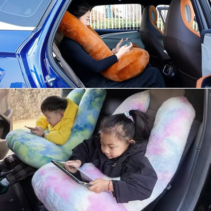 Travel Pillow Car Travel Sleep Support Pillow 2-in-1 Lap Pillow and Car Pillow with Neck and Body Support for Adults and Kids on Long Trips Kids Travel Pillow Pink - color: E-pink