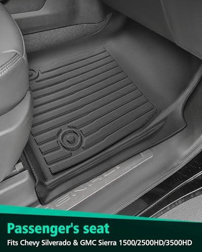 Floor Mats for Chevy Silverado Sierra: 2019-2026 1500 2500HD 3500HD Truck Front Liners,All Weather Car Accessories Double & Crew Cab Only Carpet for Chevrolet Silverado for GMC Sierra 2026 2025-2019
