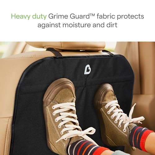 Munchkin® Back Seat Cover for Kids, Deluxe Kick Mats™ Car Seat Protector, Black, 2 Pack