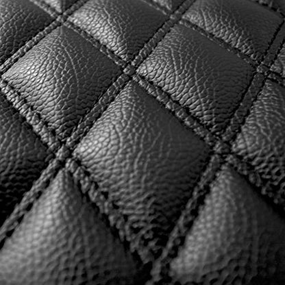 FH Group Luxury Universal Car Floor Mats - Black PU Leather Diamond Design - Heavy Duty Non-Slip - Universal Fit for Most Sedan, SUV, Truck - color: Carbon Black