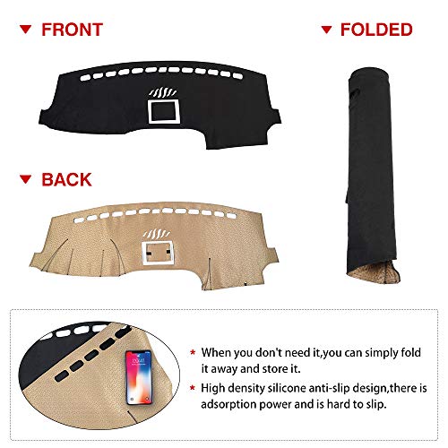 CARTIST Dashboard Cover Mat for 2015-2018 2019 2020 Ford F-150 F150 Accessories Dash Cover Flannel Dash Mat Sunshade Glare UV Rays Protector(Without HUD)