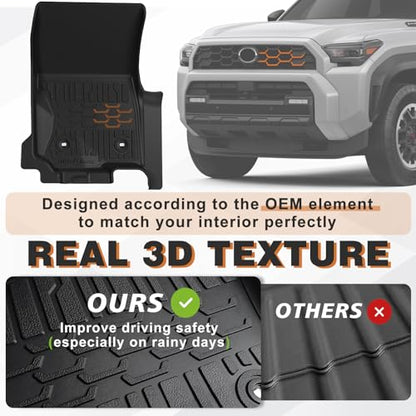 TripleAliners Floor Mats All Weather Liners Compatible with Toyota 2025 2026 4Runner Accessories Custom Fit TPE Heavy-Duty 1st & 2nd & 3rd Row Waterproof Anti-Slip Floor Liners (7 Seats ONLY) - size: 4Runner | 7-Seat | 2025+